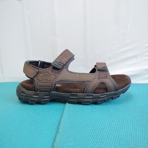 NEW Skechers Men's Sandals Relaxed Fit Memory Foam Brown Size 10